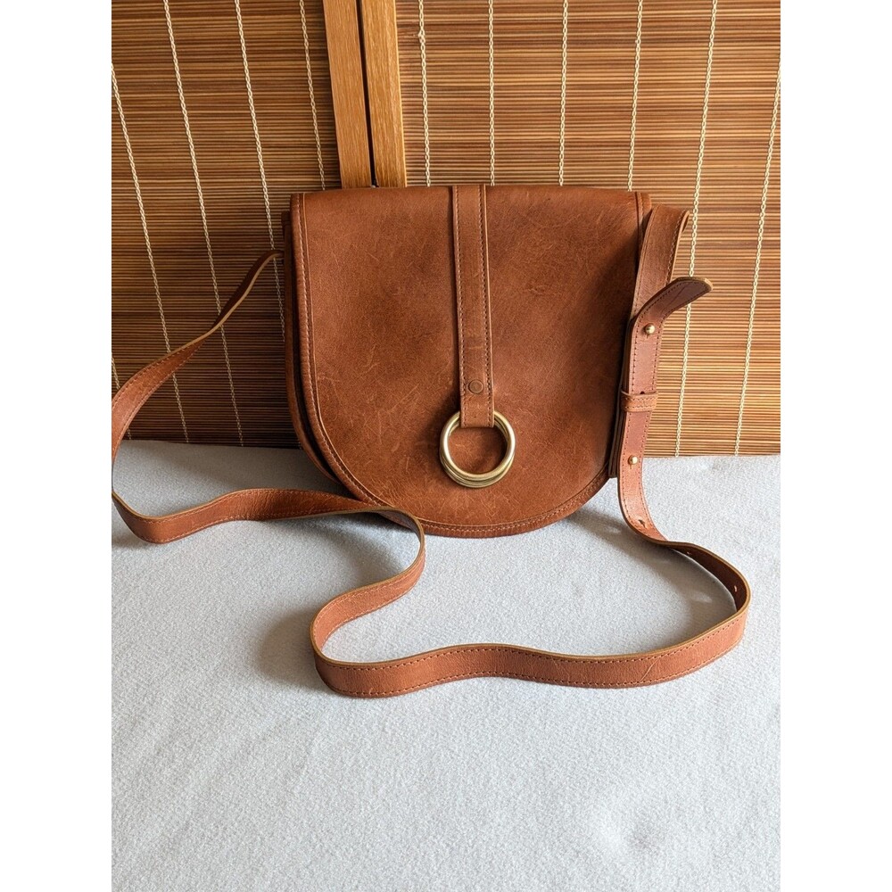 J.W. Hulme Co. Medium Belmont Leather Crossbody Saddle Bag | Made in USA